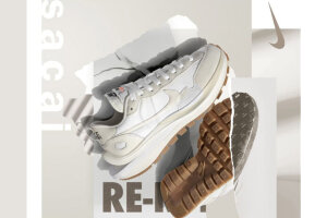 Nike x sacai VaporWaffle”White and Gum”